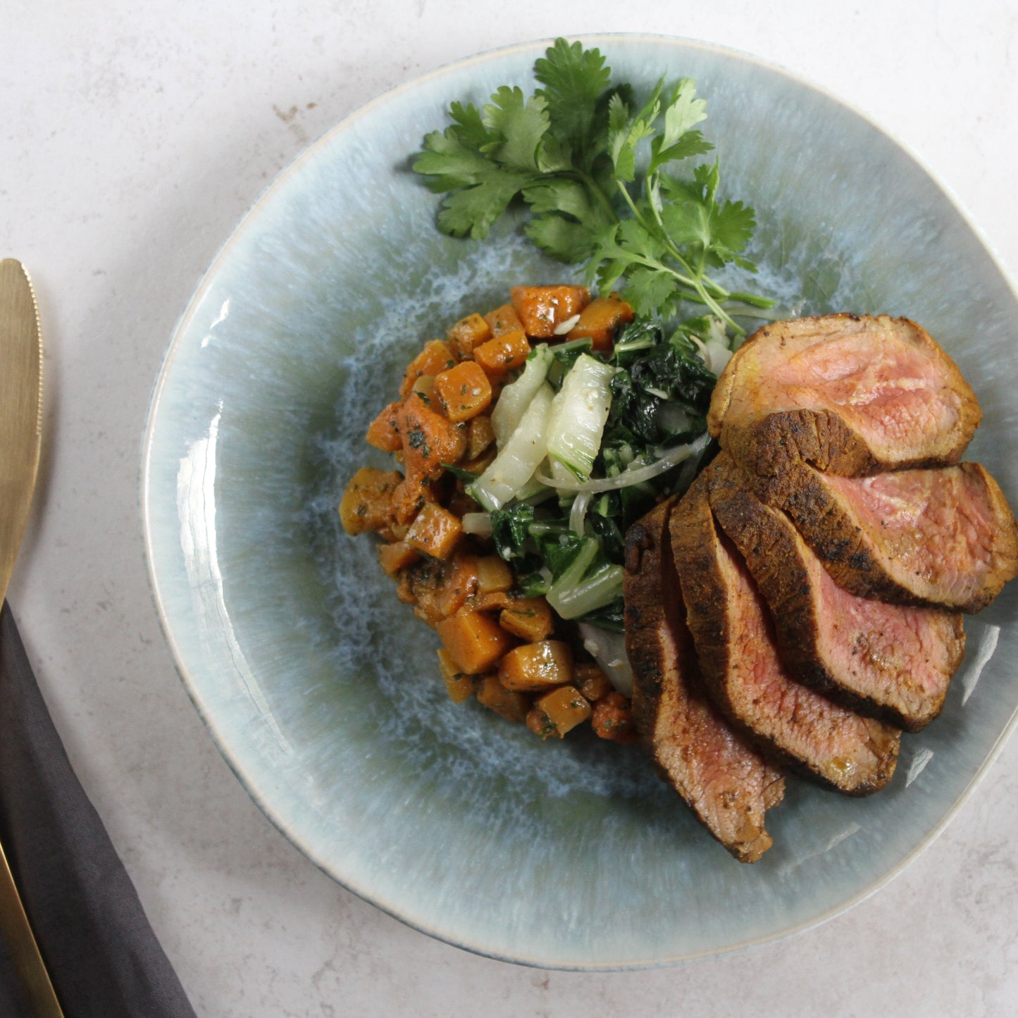 Thai Spiced Tri Tip with Bok Choy and Roasted Butternut Squash - Pete's Real Food