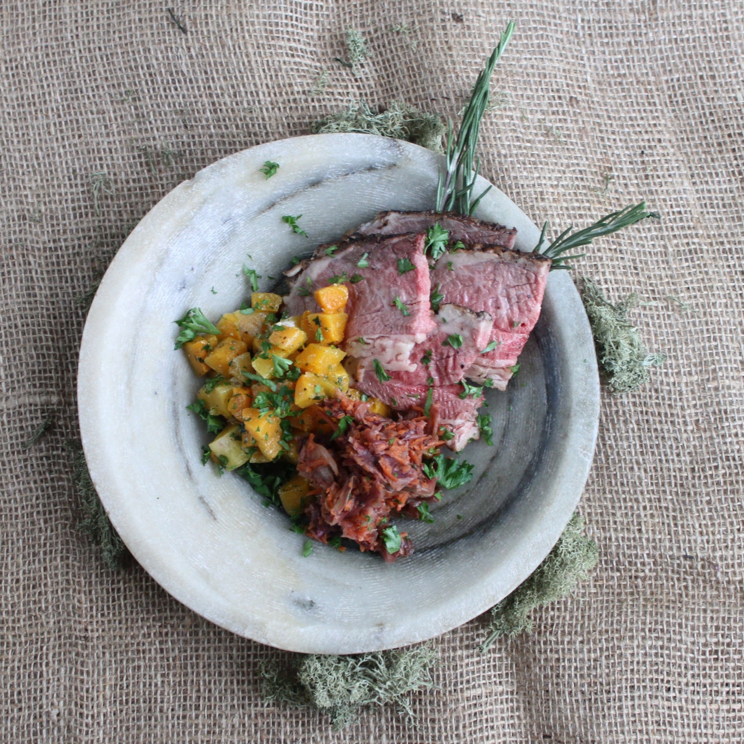 Black Peppered Tenderloin with Butternut Squash and Raddichio Slaw - Pete's Real Food