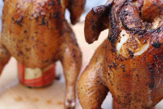 Smoked BBQ Cider Can Chicken
