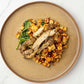 Chicken Thighs with Hot Honey Sweet Potatoes and Sauteed Spinach