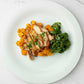 Grilled Chicken with Butternut Squash and Sautéed Arugula with Onions