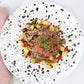 Machaca Beef with Sweet Potato Hash and Salsa