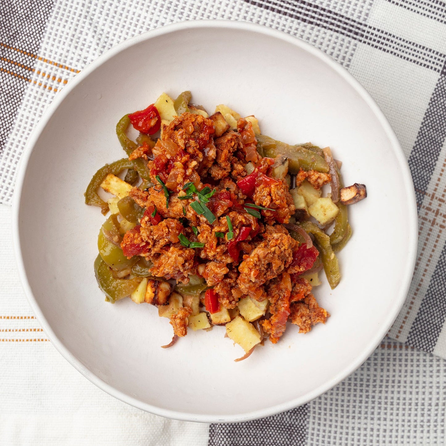 Chicken Chili with Peppers, Onions and Sweet Potatoes