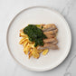 Grilled Chicken with Kale Pesto and Roasted Parsnips