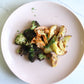 Buffalo Chicken with Broccoli and Sautéed Yellow Squash