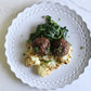 Harissa and Maple Roasted Meatballs with Cauliflower and Spinach