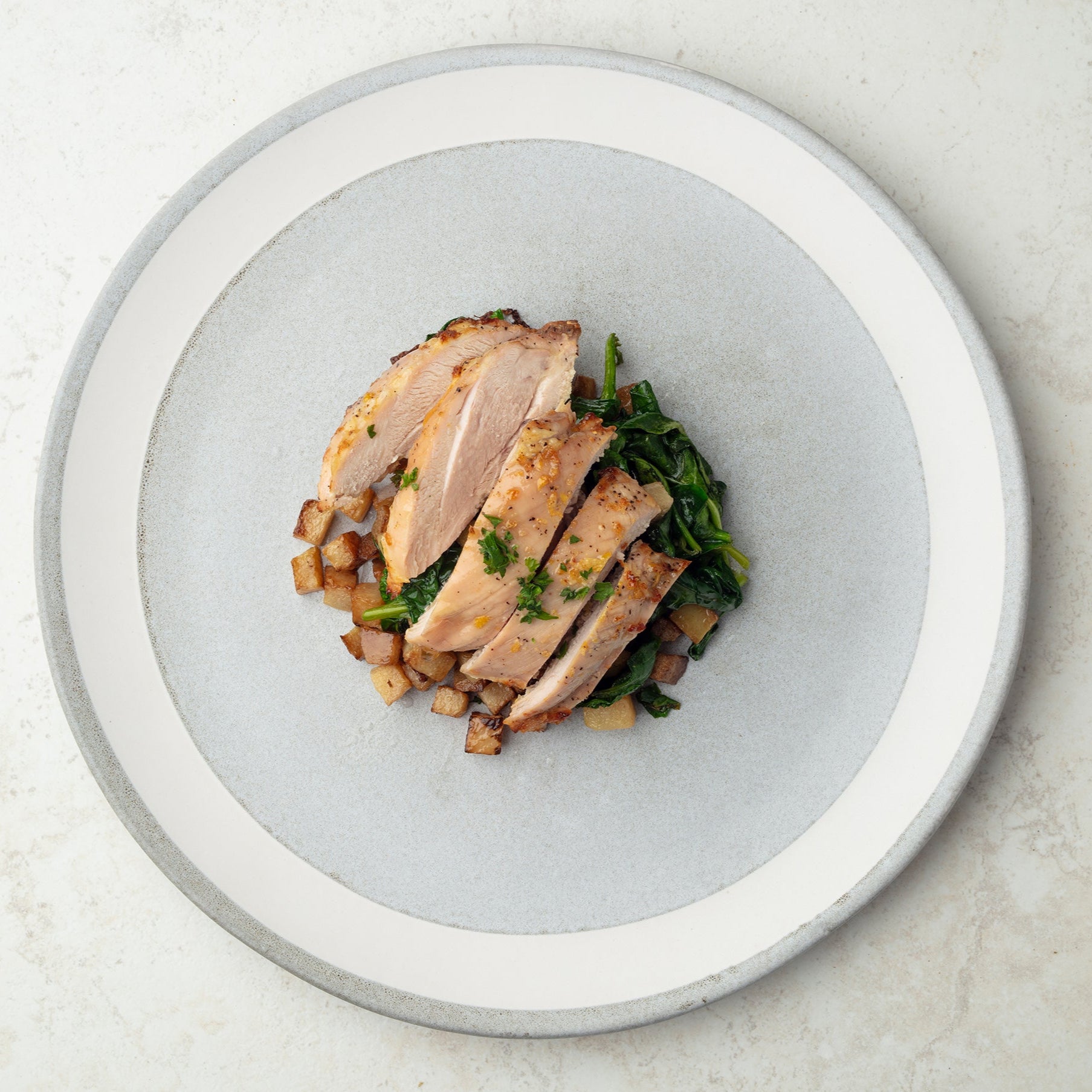 Lemon Chicken with Sauteéd Spinach & Roasted Rutabaga - Pete's Real Food