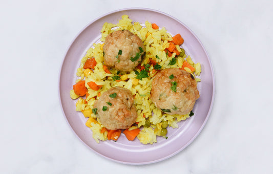 KIDS LUNCH: Chicken Meatballs with Fried Rice