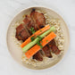 KIDS LUNCH: Grilled Chicken Strips over Brown Rice with Celery + Carrots