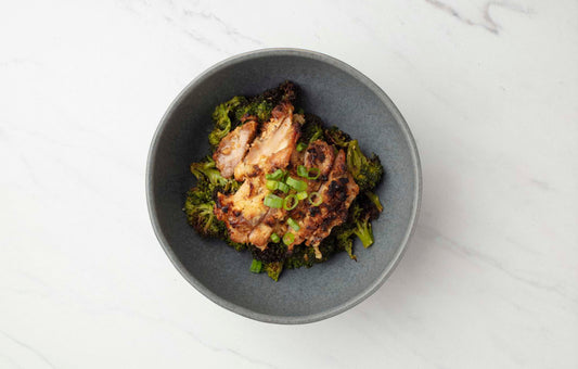 Roasted Garlic Grilled Chicken with Crispy Garlic Broccoli