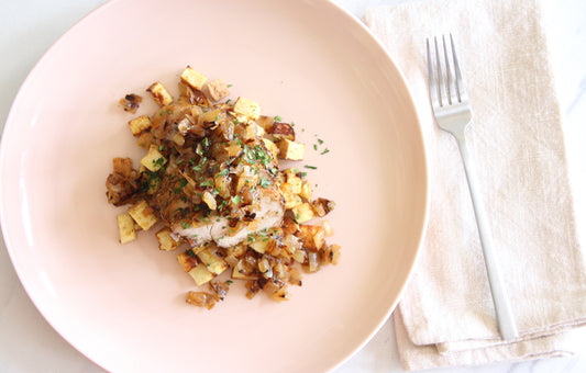 Maple Rosemary Pork Tenderloin with Sweet Potatoes and Onions